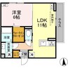 セレーノヴィータ中御所 1LDKの間取り
