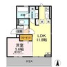 Bluebell 1LDKの間取り