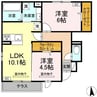 遊眠あがの 2LDKの間取り