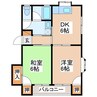 エクシブ麗麗 2DKの間取り