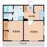Mコーポ 2DKの間取り