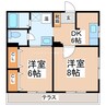 Mコーポ 2DKの間取り