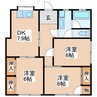 コーポ今橋 3DKの間取り