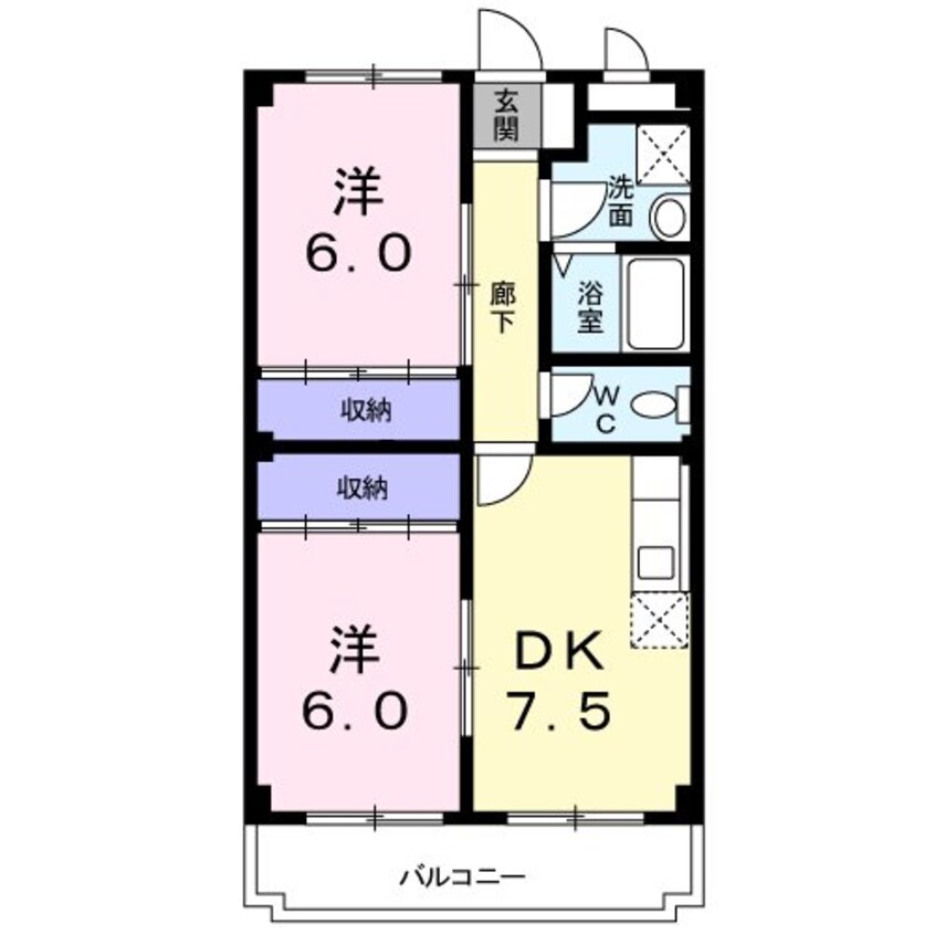 間取図 中央本線（甲信越）/茅野駅 徒歩31分 2階 築24年