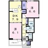 マウントシティIIA 2DKの間取り