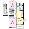 ノースヴァリーA 2DKの間取り