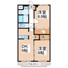 クインス 2DKの間取り