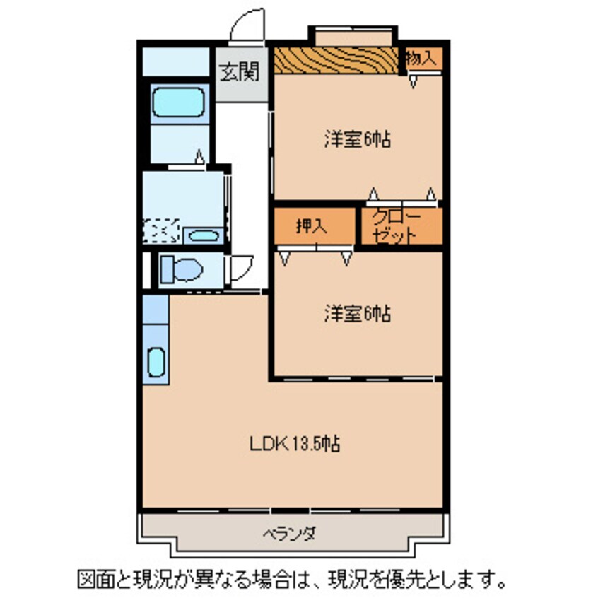 間取図 中央本線（甲信越）/茅野駅 徒歩15分 2階 築21年