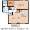 ロイヤルガーデンエリナF 1LDKの間取り