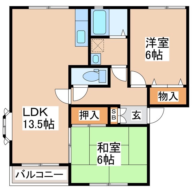 間取り図 サンビレッジ花櫚　A