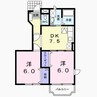 アンソレイエB 2DKの間取り