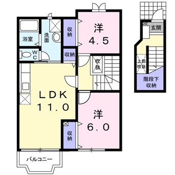 間取図 アンソレイエ　B