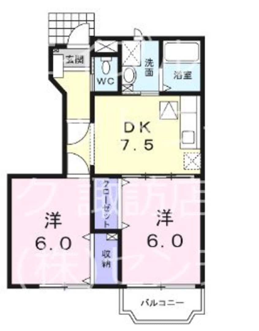 間取図 アンソレイエ　B