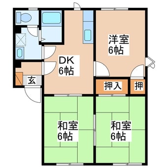間取図 フレグランスアップルタウンＢ