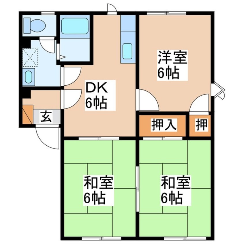 間取図 フレグランスアップルタウンＢ