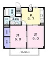 アベニューディアス 2DKの間取り