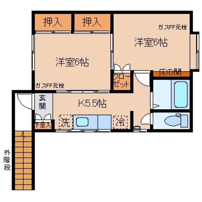 間取図 平林中洲アパート