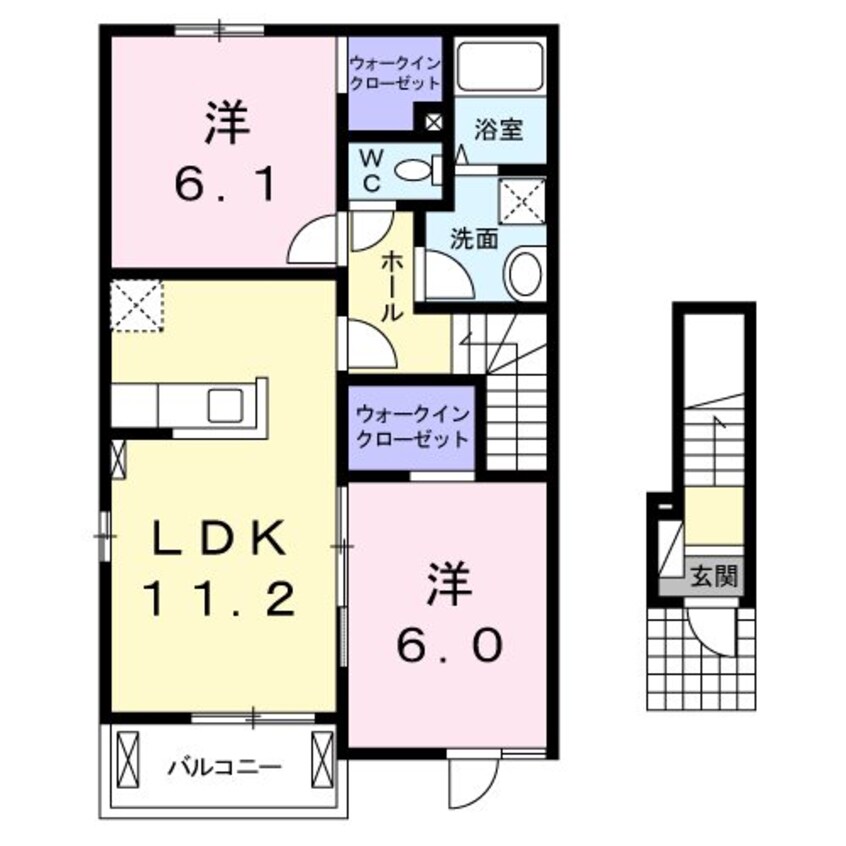 間取図 中央本線（甲信越）/茅野駅 徒歩25分 2階 築11年