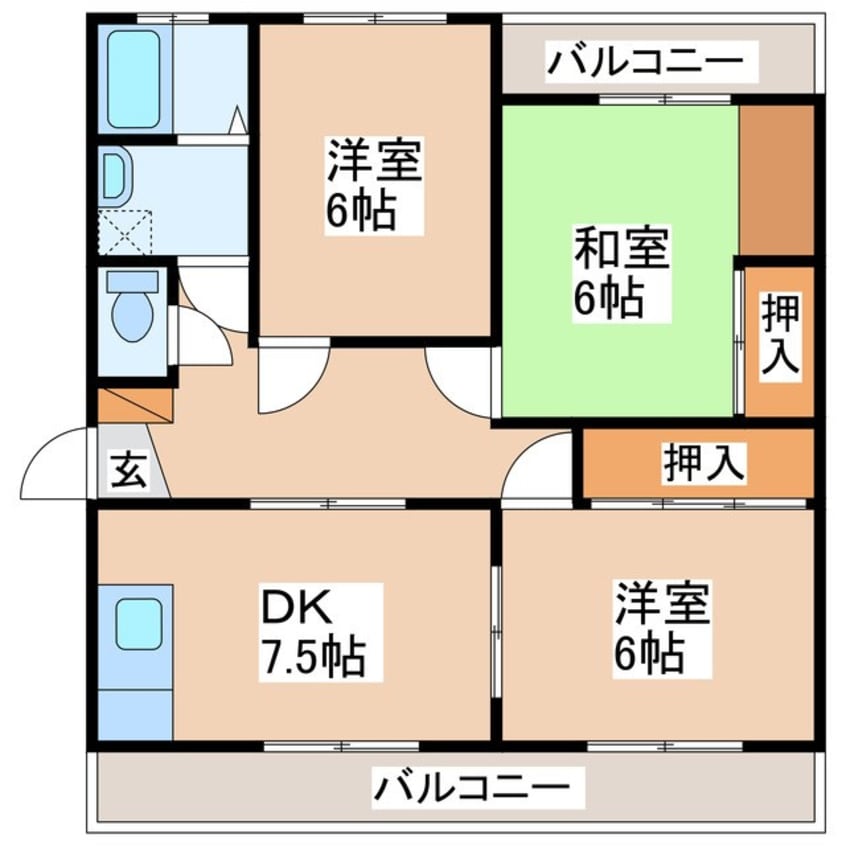 間取図 コーポ牛山