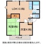 サンライフハヤシC 2LDKの間取り