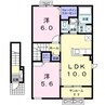 アルモニーメゾンA 2LDKの間取り