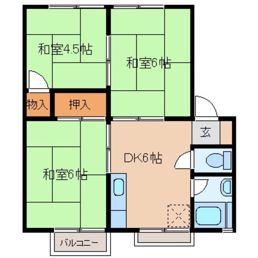 間取図 コーポラス　カネ京