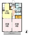 バリュージュ若宮 2DKの間取り