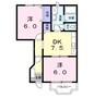 フラワーヒルA 2DKの間取り