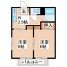 コーポ白山 2Kの間取り