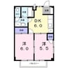 グリーンウッズKーB 2DKの間取り