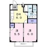 グリーンウッズKーB 2DKの間取り