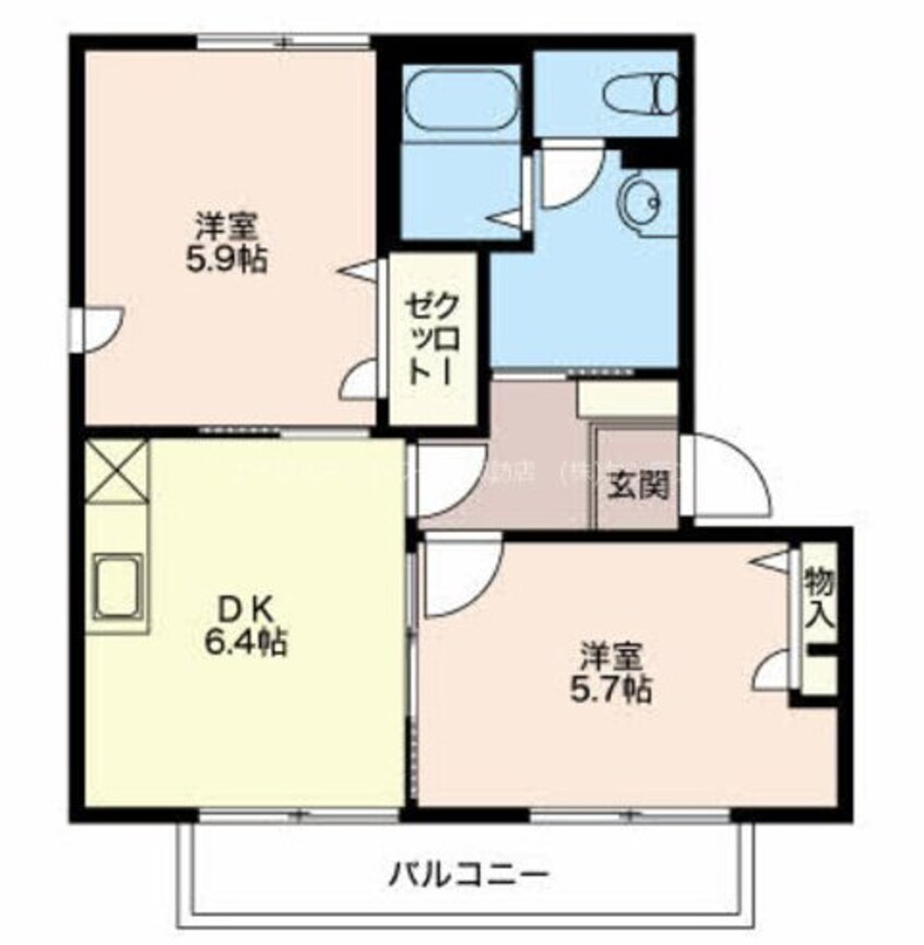 間取図 中央本線（甲信越）/下諏訪駅 徒歩25分 2階 築22年