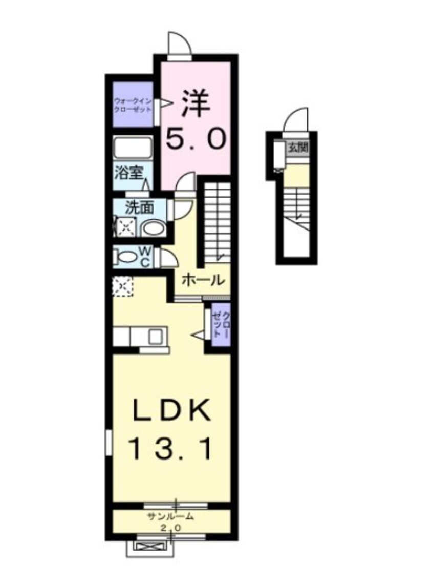 間取図 中央本線（甲信越）/下諏訪駅 徒歩31分 2階 築5年