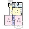ラフィネポワール 2DKの間取り