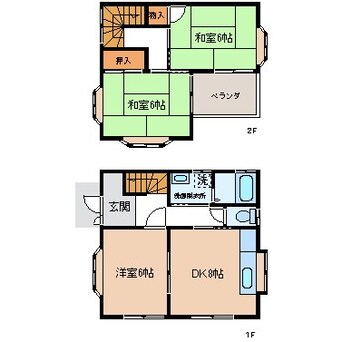 間取図 矢崎貸家　A