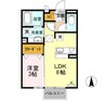 エリシアンつかまＡ 1LDKの間取り