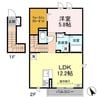 Terres d’etoilesII 1LDKの間取り