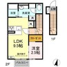 Adesso東銀座 1LDKの間取り