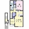 アルペン長峰B 1LDKの間取り