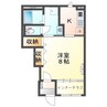 （仮）岡谷市アパート新築工事 1Kの間取り