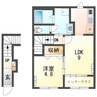 （仮）岡谷市アパート新築工事 1LDKの間取り