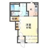 （仮）岡谷市アパート新築工事 1Kの間取り