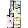 クラール西茅野 1LDKの間取り