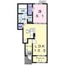 フォレスターナ ココA 1LDKの間取り