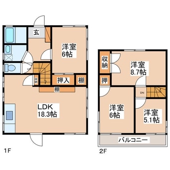 間取図 富士見塚平貸家I