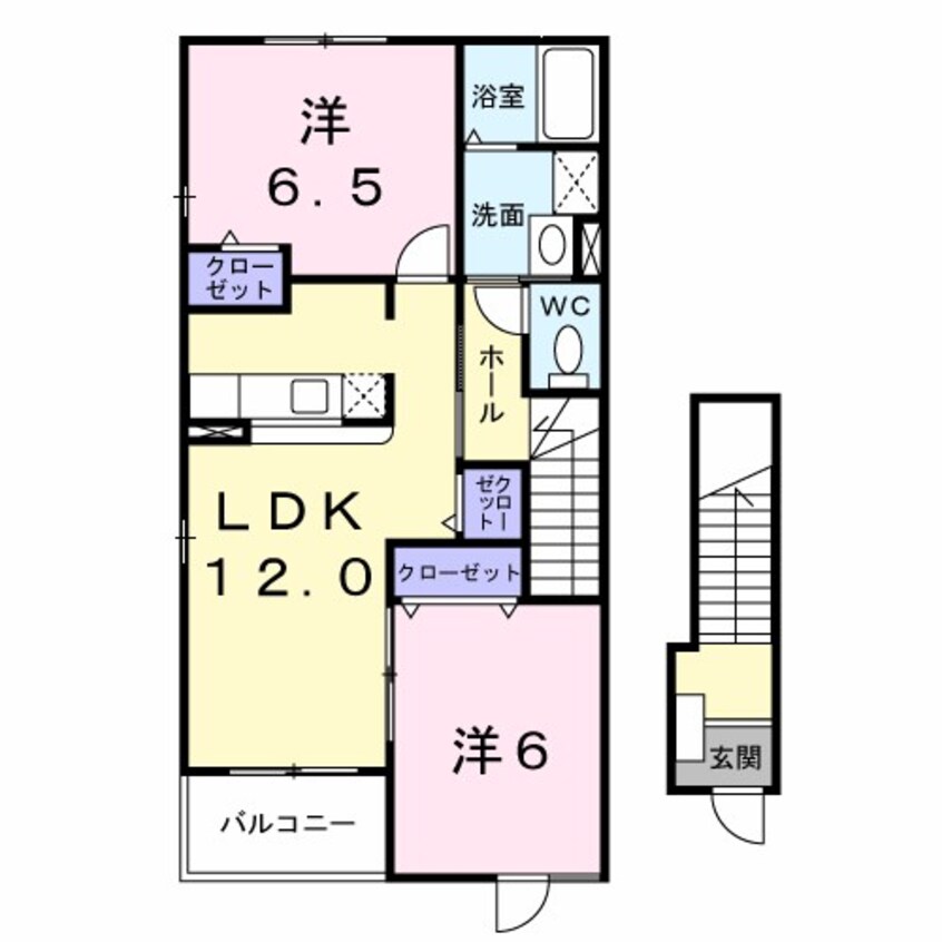 間取図 しなの鉄道しなの鉄道線/大屋駅 徒歩63分 2階 築19年