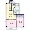上田電鉄別所線/大学前駅 徒歩8分 1階 築22年 2DKの間取り