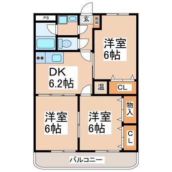 間取図 上田電鉄別所線/城下駅 徒歩8分 1階 築20年