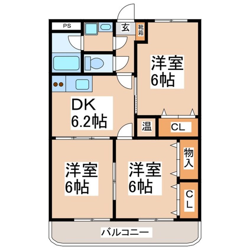 間取図 上田電鉄別所線/城下駅 徒歩8分 1階 築20年