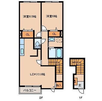 間取図 しなの鉄道しなの鉄道線/テクノさかき駅 徒歩12分 2階 築15年